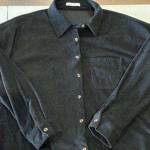 Black corduroy shacket size large